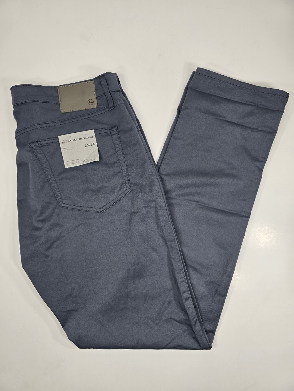 NWT AG Adriano Goldschmied Everett Slim Straight Pants 36x34 Blue Airluxe $215